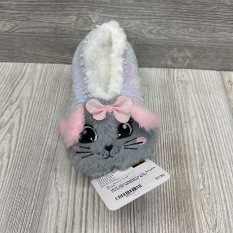NEW Girls Slippers Socks Sequins Cat10/11c