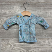 Bamboo Side Snap Shirt & Hat Elephants Preemie