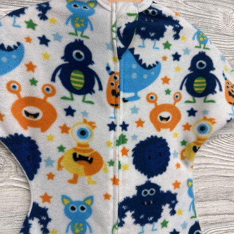 Fleece Zipadee-Zip Transition Swaddle Monsters 4-8M