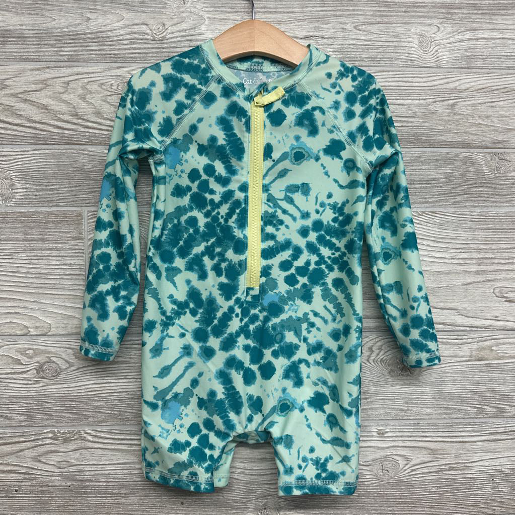 1/4 Zip Swimsuit Tie Dye 5