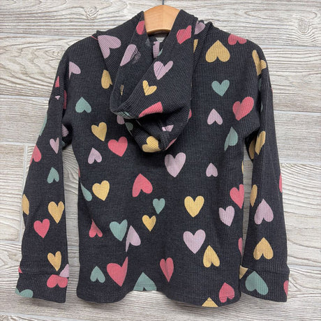 Waffle Knit Hooded Shirt Hearts 5t
