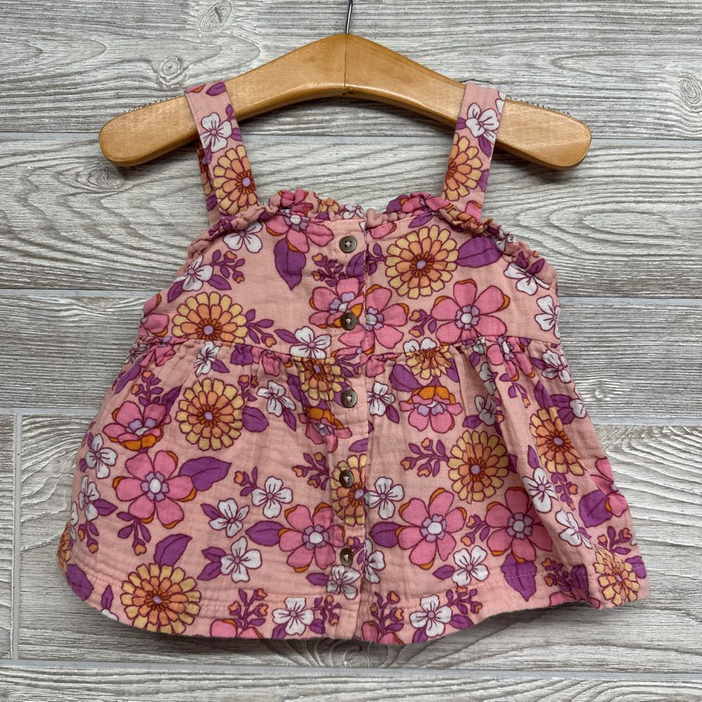 Gauze Tank Top Flowers 2t