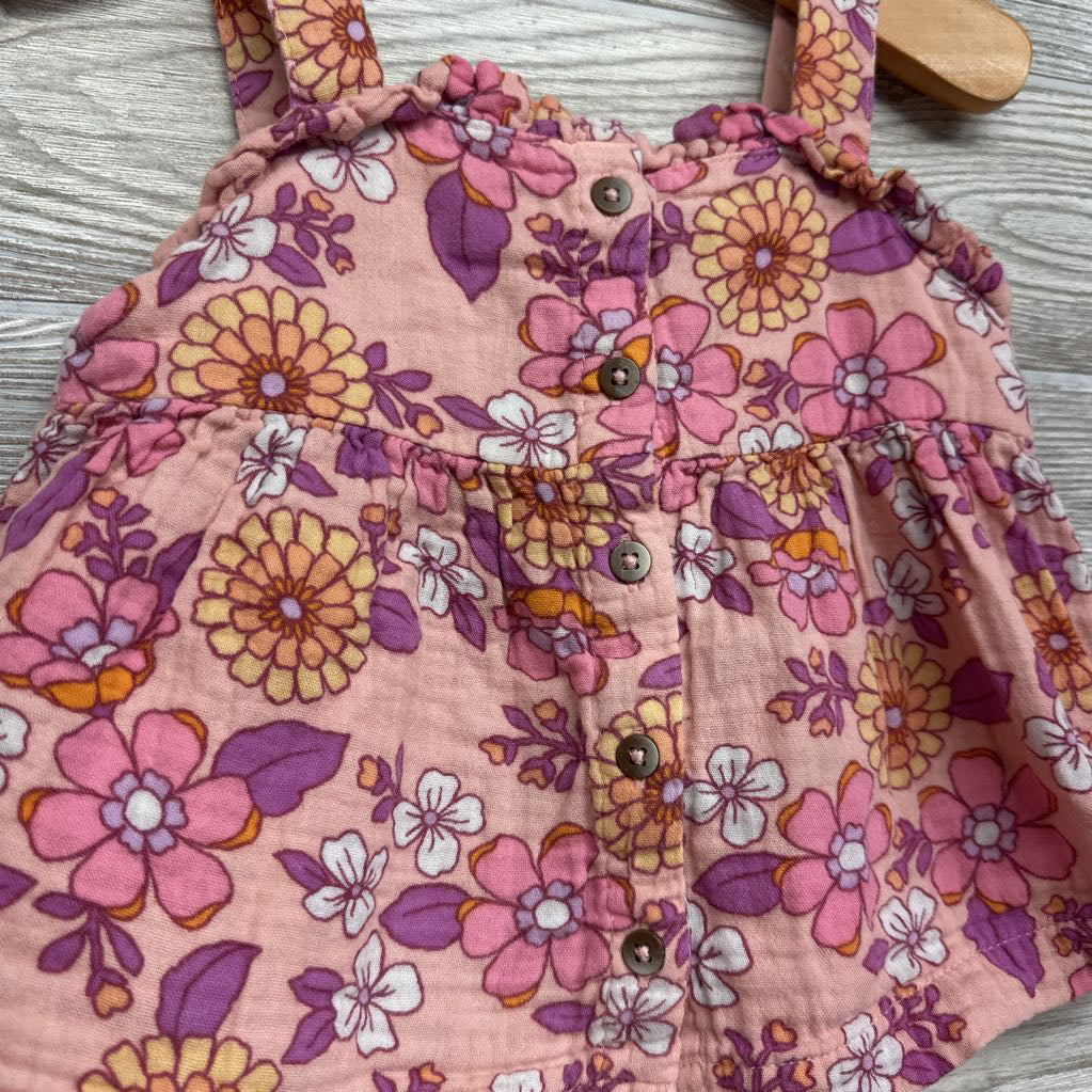 Gauze Tank Top Flowers 2t