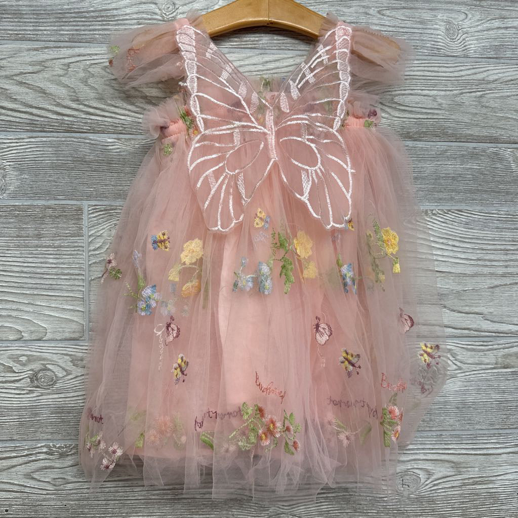 Tulle Sleeveless Dress Embroidered Flowers 4