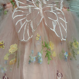 Tulle Sleeveless Dress Embroidered Flowers 4