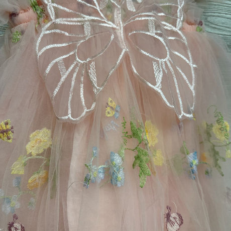 Tulle Sleeveless Dress Embroidered Flowers 4