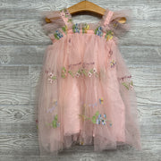 Tulle Sleeveless Dress Embroidered Flowers 4