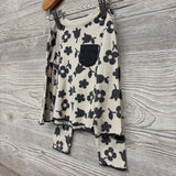 LS Ribbed Shirt & Pants Flowers Lettuce Trim 12M