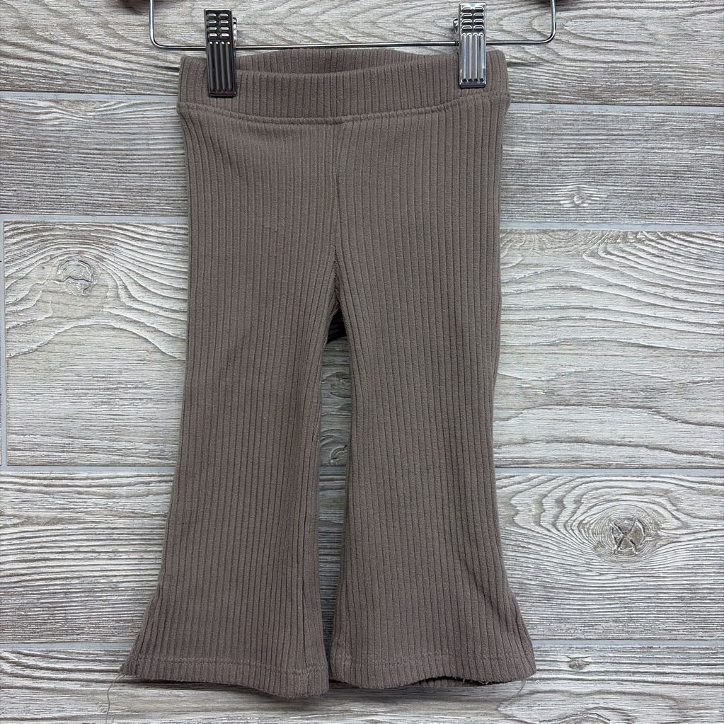 Ribbed Flare Pants Split Hem 18M