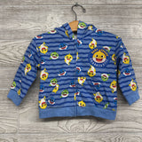 Full Zip Hoodie Stripes Baby Shark 12M