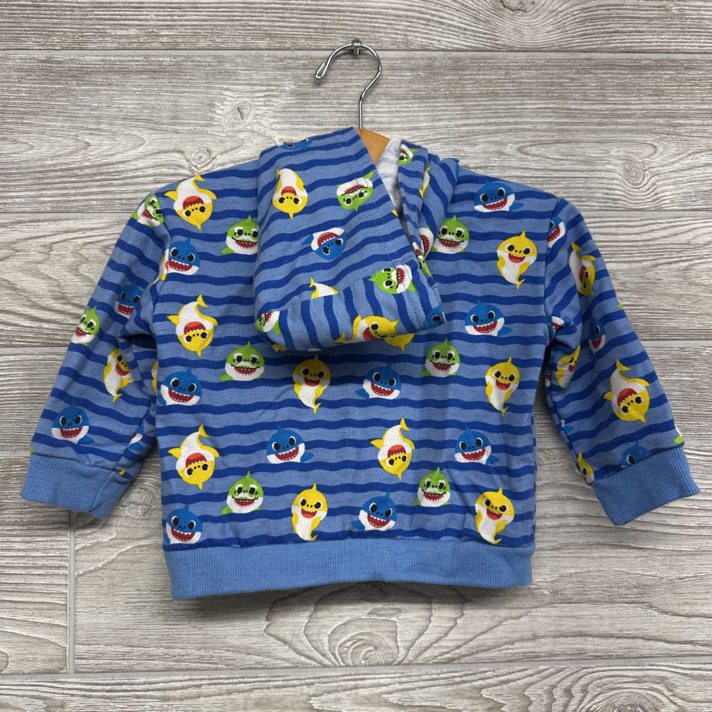 Full Zip Hoodie Stripes Baby Shark 12M