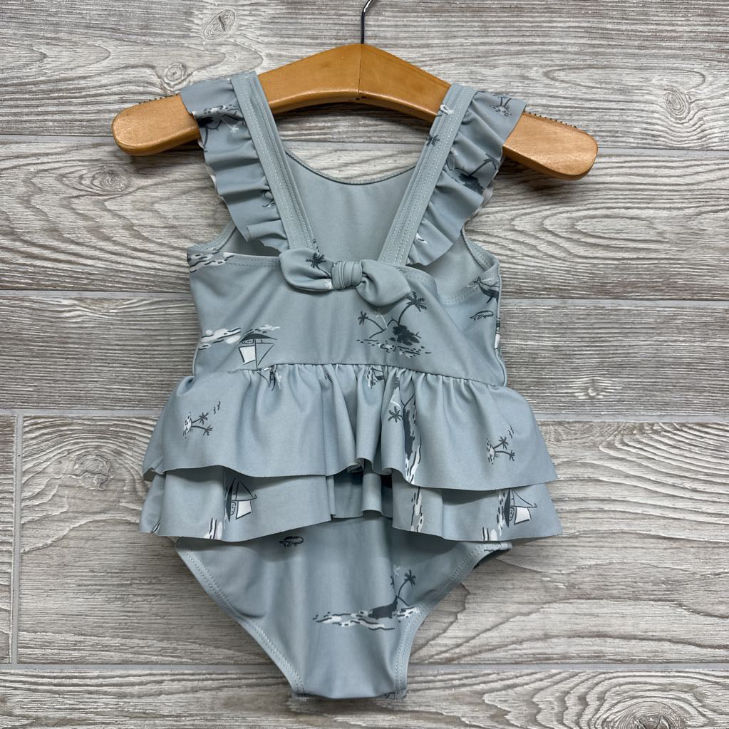 Skirted Swimsuit Palm Trees 12M