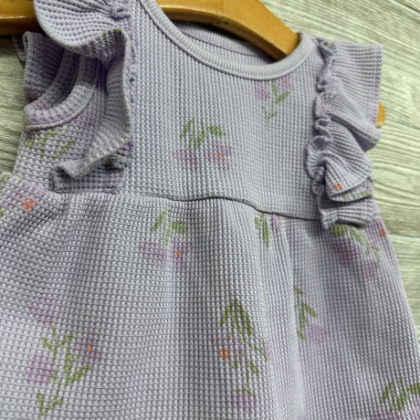 Waffle Knit Peplum Shirt Flowers 12M