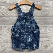 Denim Shortalls Flowers 12M