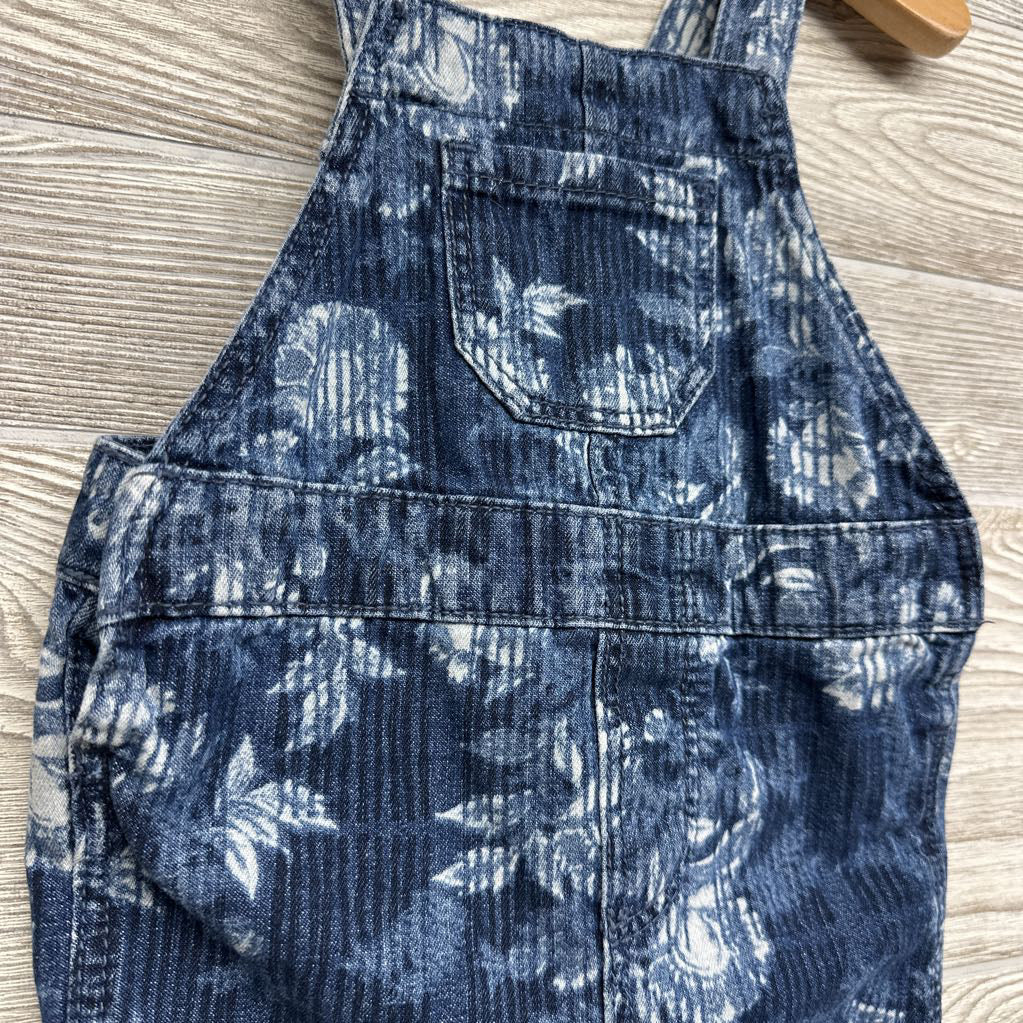 Denim Shortalls Flowers 12M
