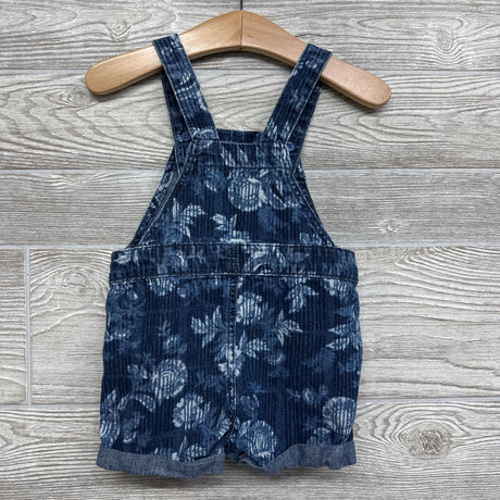 Denim Shortalls Flowers 12M