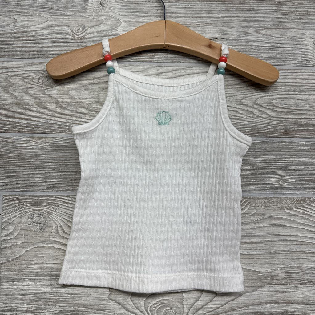 Pointelle Tank Top Sea Shell 12M