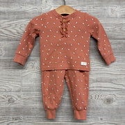 LS Waffle Knit Shirt & Joggers Flowers 12M