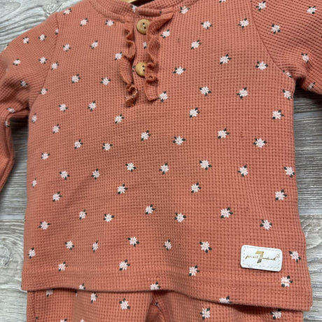 LS Waffle Knit Shirt & Joggers Flowers 12M