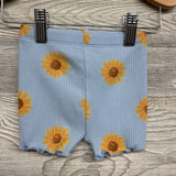 Ribbed Bike Shorts Flowers 6-12M