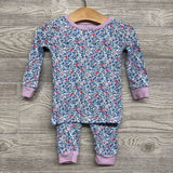 2 Pc LS Cozy PJs Flowers 12M