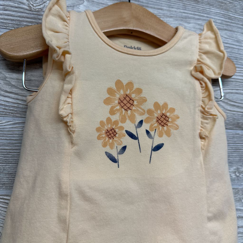Flutter Sleeve Tank Top & Shorts Flowers 12M