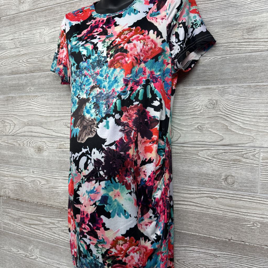 Dress Ruched Flower Print Large