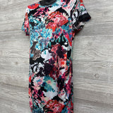 Dress Ruched Flower Print Large