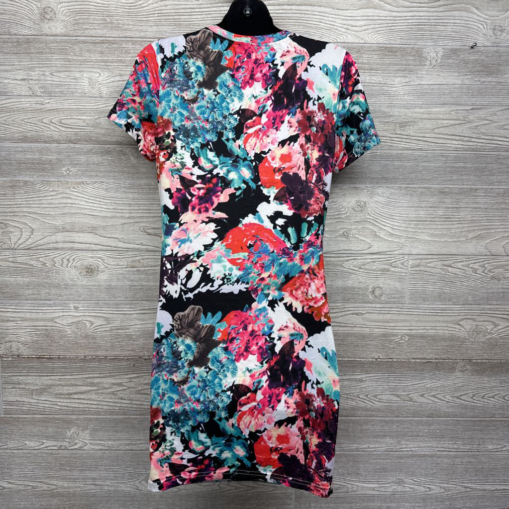 Dress Ruched Flower Print Large
