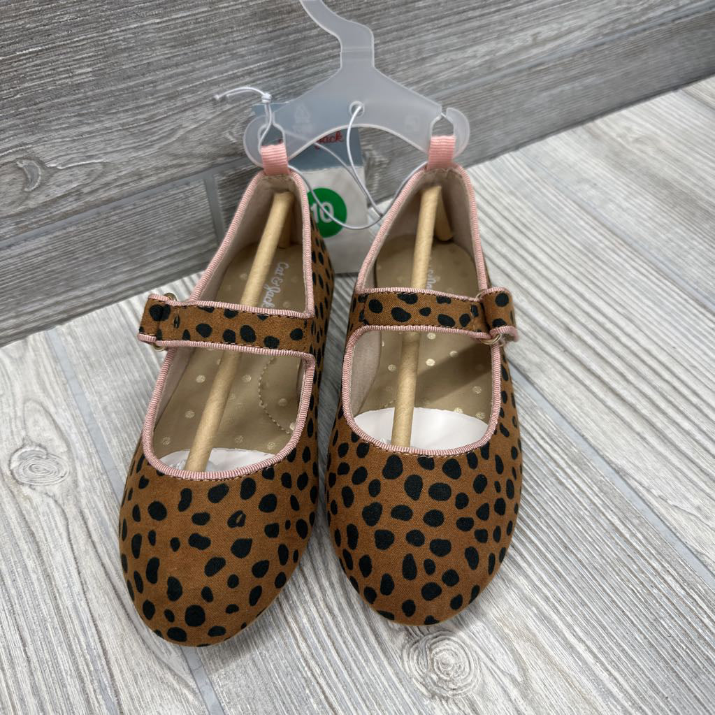 NEW Addy Velcro Animal Print Flats 10c