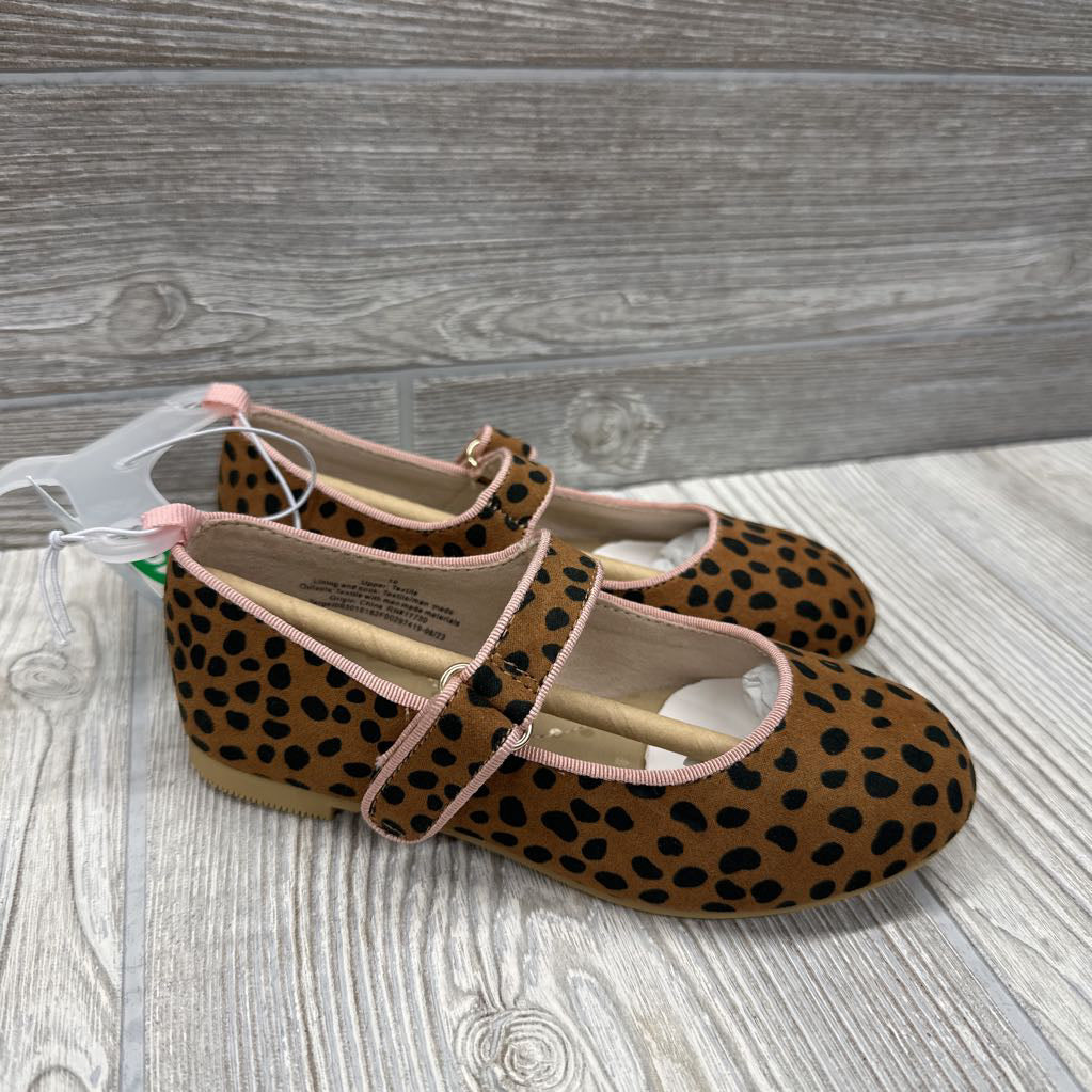 NEW Addy Velcro Animal Print Flats 10c