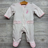 Snap Sleeper Hearts Ballerina Slippers NB