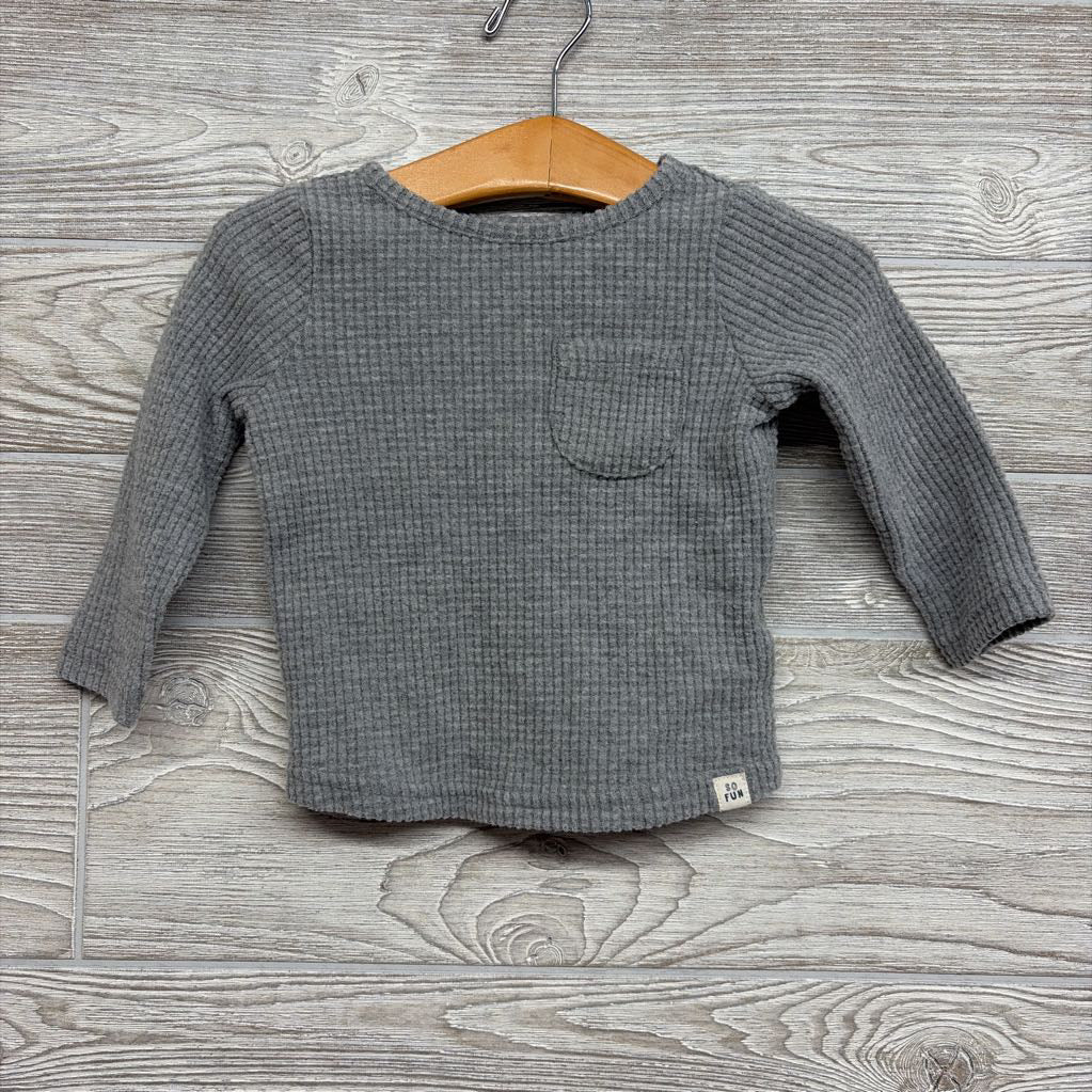 LS Waffle Knit Shirt Chest Pocket 9M
