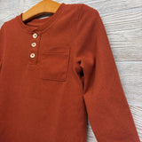 LS Waffle Knit Henley Shirt Chest Pocket 2T