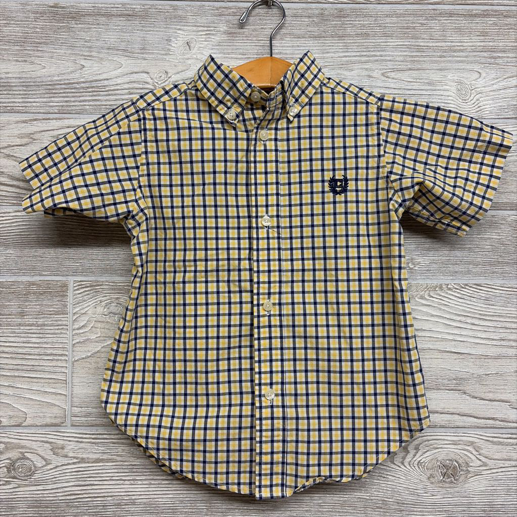 Plaid Button Up Shirt Logo 3T