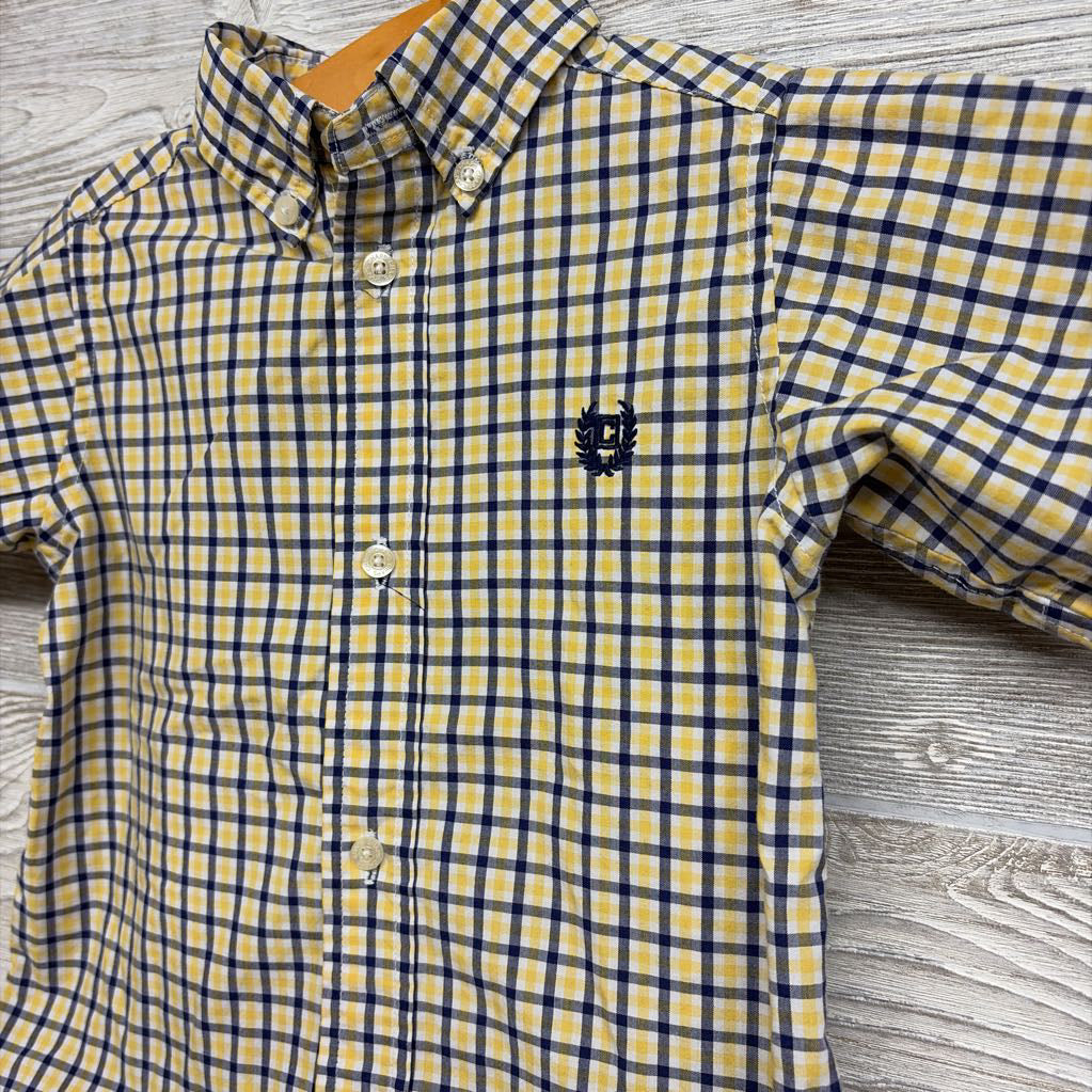 Plaid Button Up Shirt Logo 3T