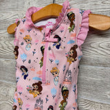 1/4 Zip Swimsuit Princesses Ruffle Trim 18M