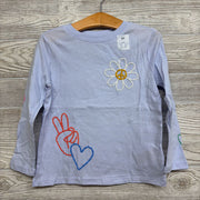 NEW LS Shirt Peace Flower 4T
