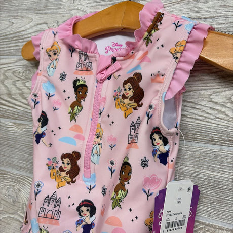 NEW 1/4 Zip Swimsuit Princesses Ruffle Trim 18M