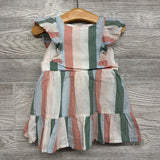 Flutter Sleeve Dress Stripes 12-18M