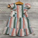 Flutter Sleeve Dress Stripes 12-18M