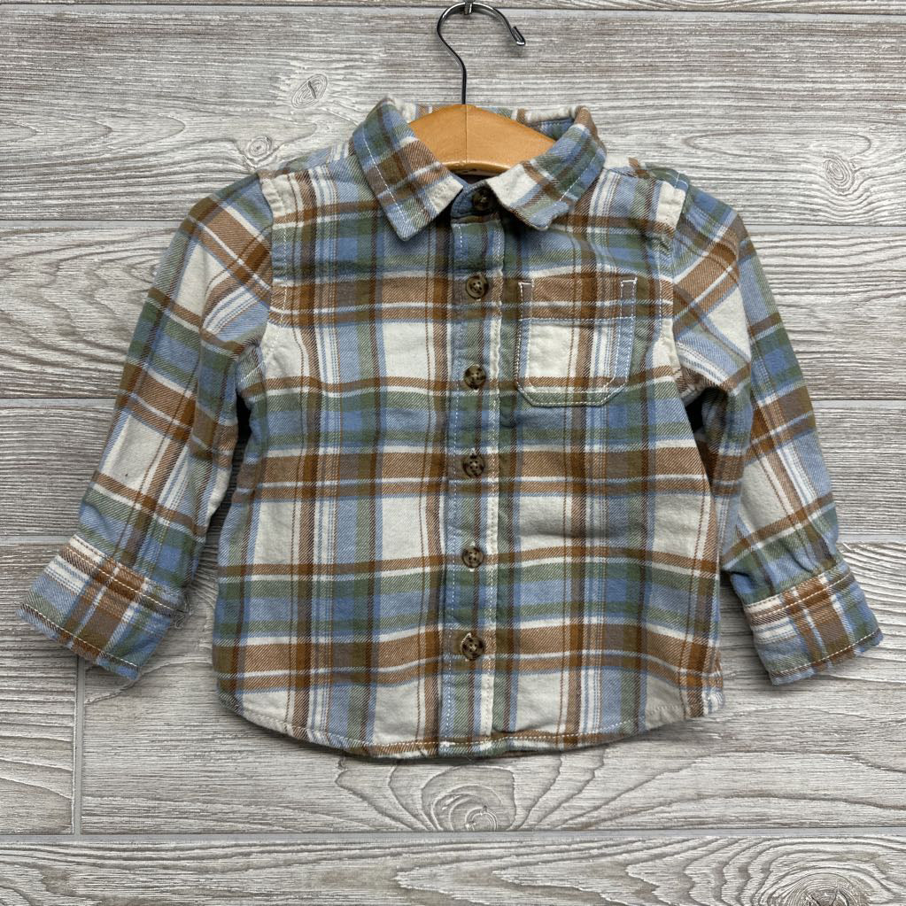 LS Plaid Button Up Flannel Shirt 18M