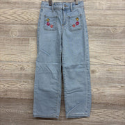 Wide Leg Jeans Embroidered Flowers 7