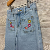 Wide Leg Jeans Embroidered Flowers 7