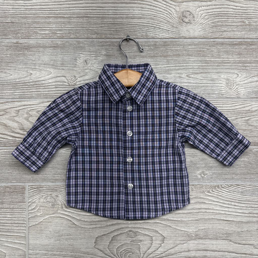LS Plaid Button Up Dress Shirt 3-6M