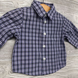 LS Plaid Button Up Dress Shirt 3-6M
