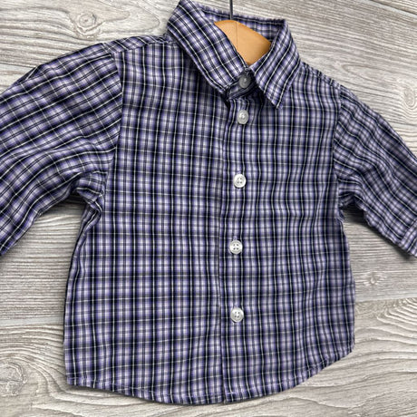 LS Plaid Button Up Dress Shirt 3-6M