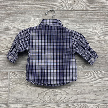 LS Plaid Button Up Dress Shirt 3-6M