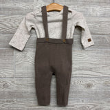 LS Bodysuit & Ribbed Knit Suspender Pants 9M