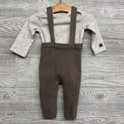 LS Bodysuit & Ribbed Knit Suspender Pants 9M